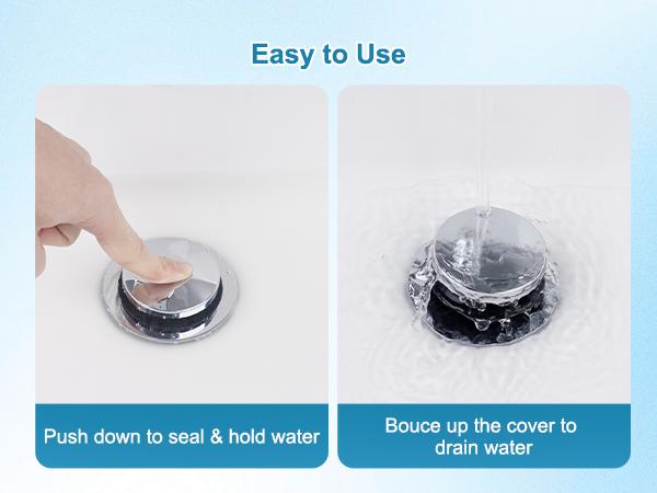 Hibbent Bathtub Drain Stopper, Bathroom Drain Stopper with Hair Catcher, Bath Tub Drain Strainer Plug and Cover