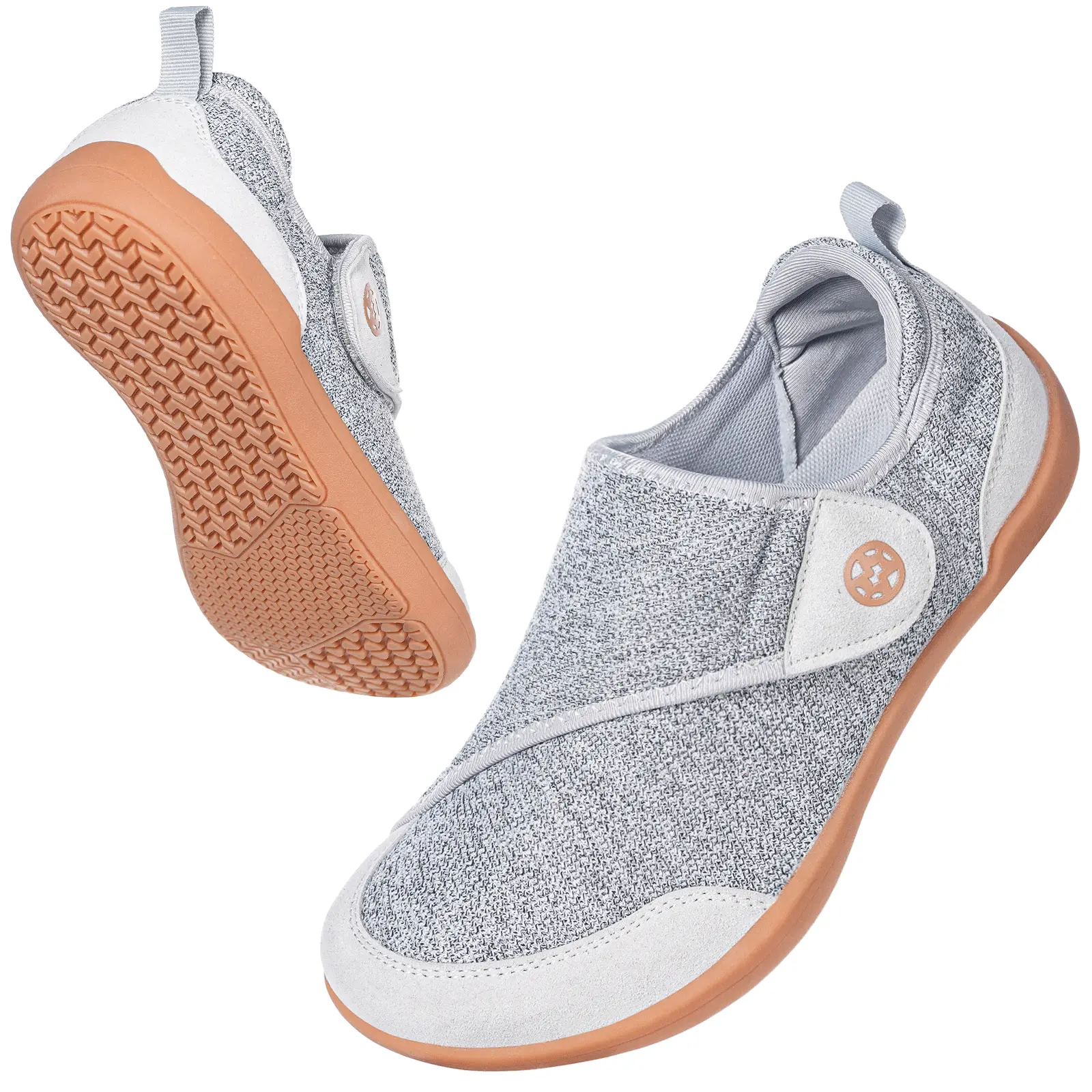 Mens Adjustable Slip On Slippers Arch Support House Shoes with Hook & Loop Closure Lightweight Breathable Walking Shoes for Indoor Outdoor