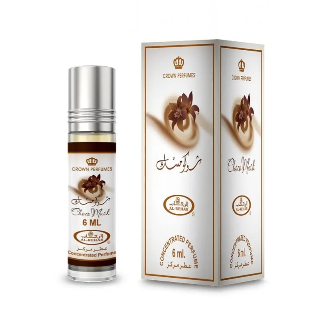 Choco Musk Perfume Oil 6ml (0.2 oz) by Al Rehab - Vanilla Musk Perfume, Arabian Perfume, Long Lasting Perfume for Men & Women