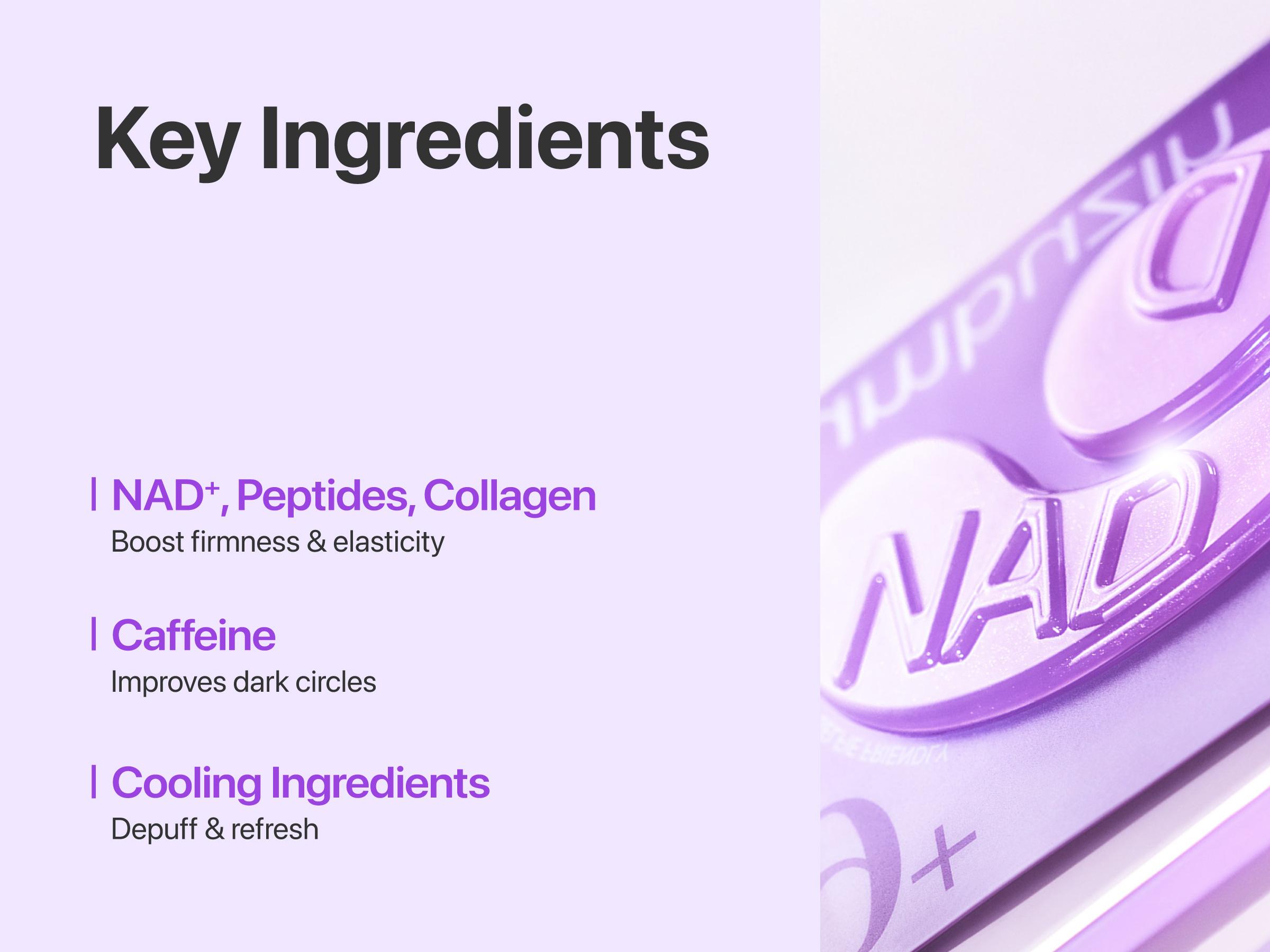 [numbuzin Official] No.9 NAD+ Eye Patches | NAD+ Collagen Under Eye Patches | Dark Circles, Cooling, Puffy Eyes, Eyebags, Wrinkles | Peptides, Caffeine, Niacinamide | Self Care, Gift | 5 Pairs, 10 Patches