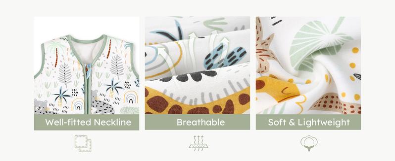 YOOFOSS Baby Sleep Sack Newborn 1.5/2.5 Tog Baby Wearable Blanket with 2-Way Zipper 100% Cotton Organic Fabric Winter Infant Sleeping Sack Warm Soft Comfy