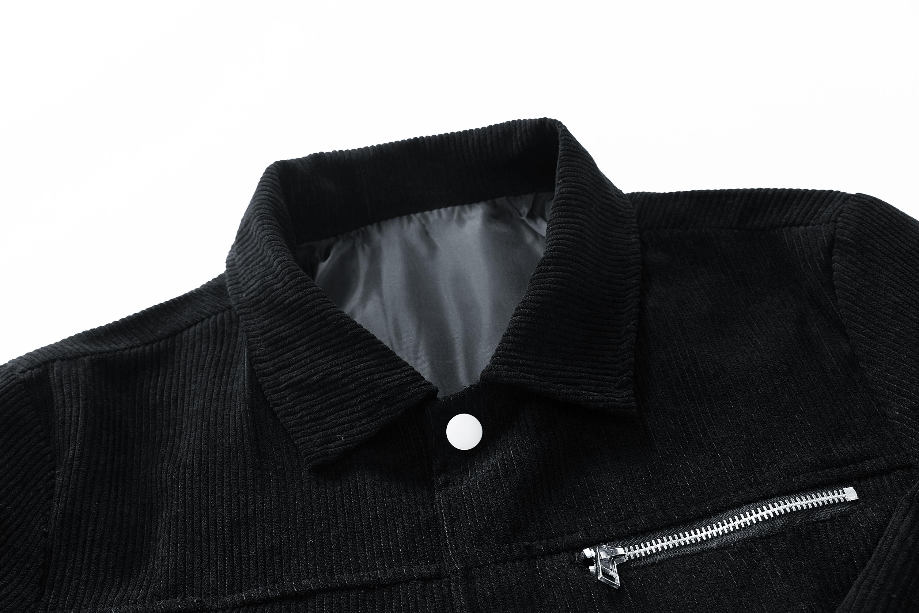 TJL Men's Corduroy Casual Jacket Relaxed Fit Vintage Style Button Down Shacket with Chest Pocket & Zipper Detail mr plankton gift for him tiktok shop black friday lapel zip men zip men Men's Varsity Baseball Sweatshirt Coat