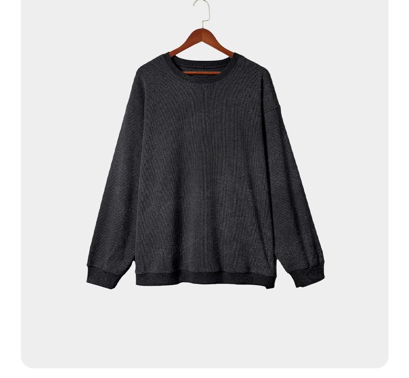 Aleumdr Women Plus Size Sweatshirts Oversized Basic Long Sleeve Crew Neck Casual Soft Pullover Tops Shirts(1X-5X) Womenswear Blouse  Hoodie Crewneck Minimalist