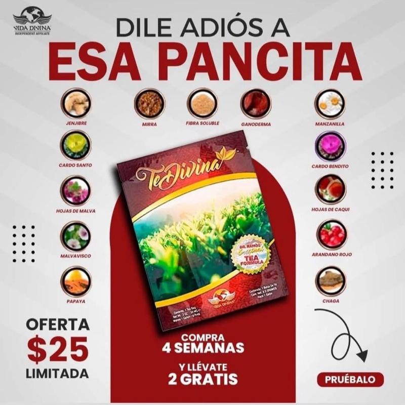 Té Divina - Buy 4 Get 2 Free, Natural Herbal Tea Caffeine-Free, 6 Weeks, Infused With Reishi premium Beverage