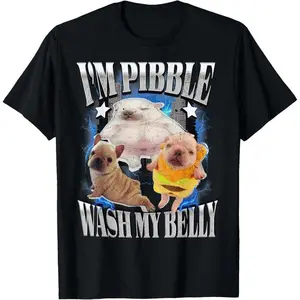 [100% Cotton] Silly Meme pibble wash My Belly Clean T-Shirt Unisex