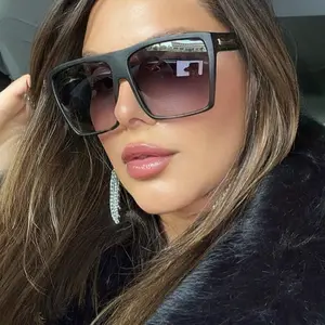 XXL OVERSIZED "Lauren" Women Sunglasses Flat Top Square Shadz Gafas ROSE 100 UV Protection Fashion Statement Aviator Look