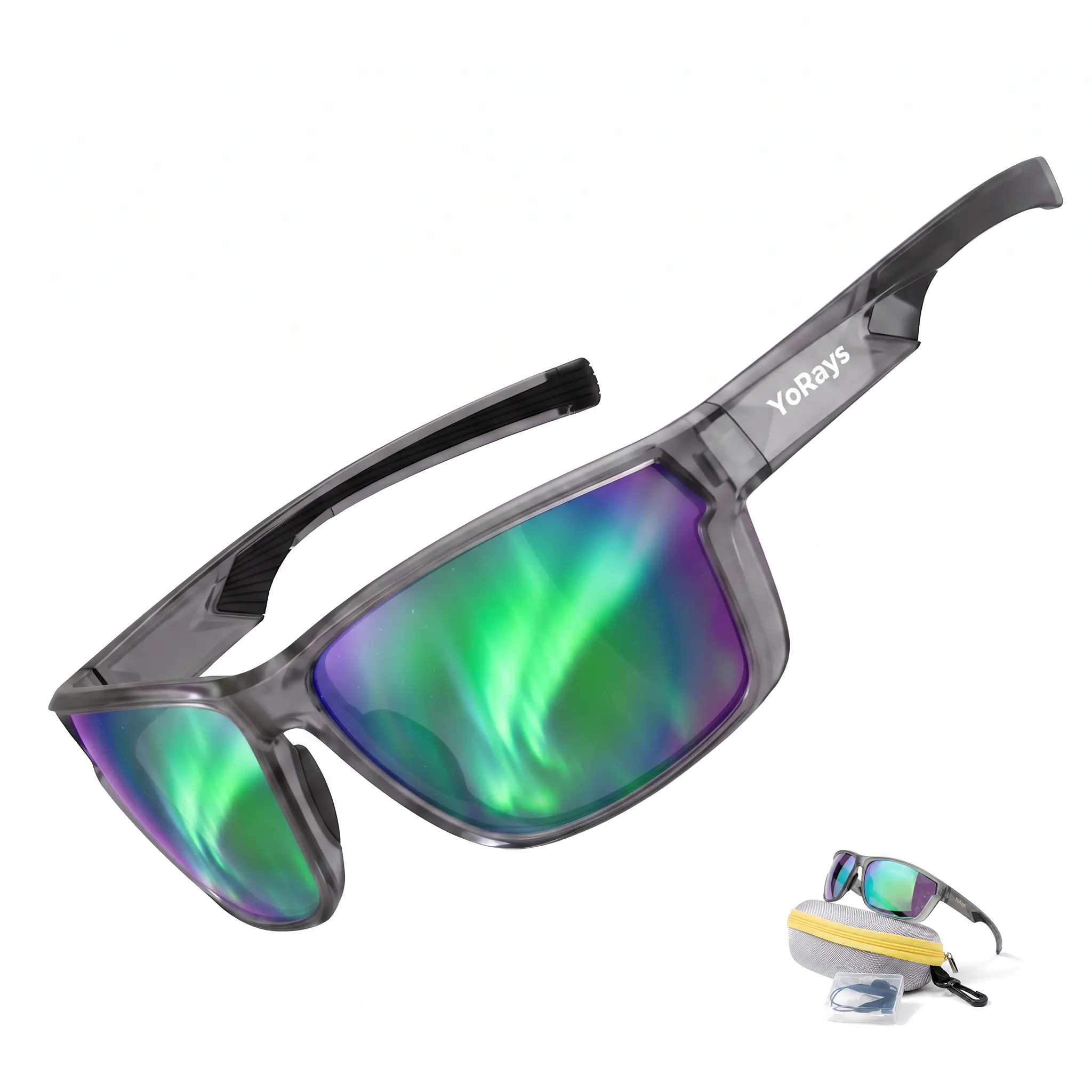 YoRays Sport Polarized Sunglasses, Pro Fish-Spotting High-Contrast Lens, 0.88oz Ultra Lightweight TR90 Crush-Proof Frame UV400 Shield. Trendy Summer Vibe Outdoor Activities Gear for Cycling, Cool Birthday Gift, Fashion Street Style