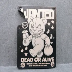 Dead or Alive Wanted Wallet - Aluminum Minimalist Men's Wallet with High-Contrast Graphic, Bold Typography, and Ultra-Slim Profile for Urban Grit