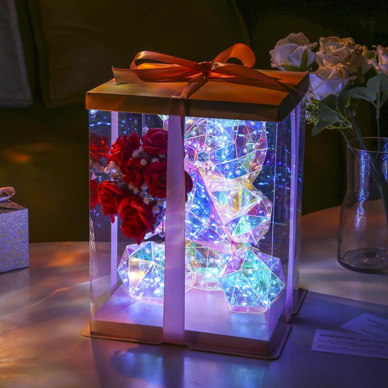 Umeuc Artificial Rose Bear Valentine's Day Gift for Wife Mom Birthday Present Women Glass Dome Rose Christmas Mother's Day Anniversary Wedding Gift Umeuc Artificial Rose Bear Valentine's Day Gift for Wife Mom Birthday Present Women Glass Dome Rose Christmas Mother's Day Anniversary Wedding Gift