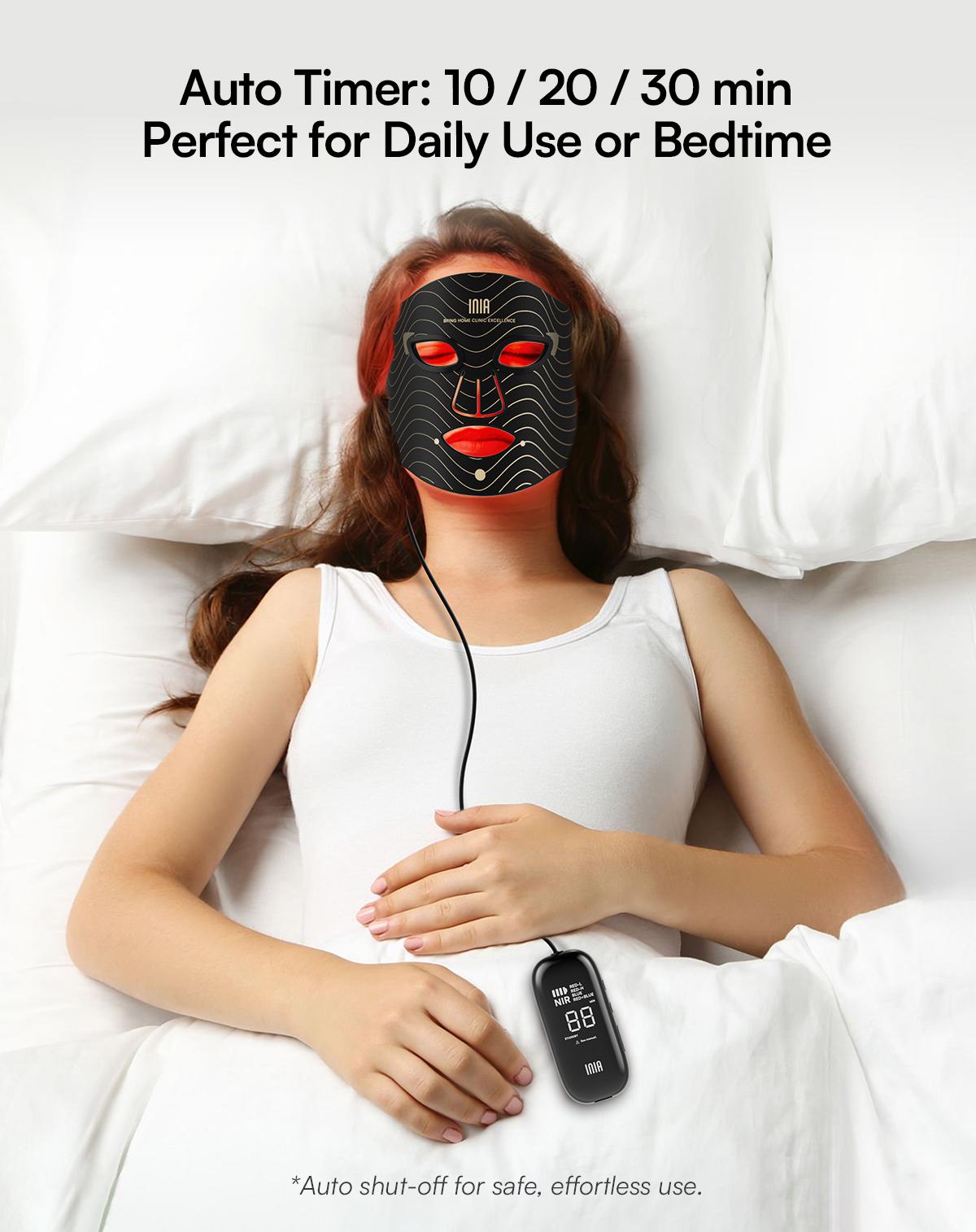 INIA GLOW 2 Red Light Therapy Mask , 4 Light Modes with 850nm NIR, 2600mAh Rechargeable LED Face Mask for Skincare at Home and Travel, Best Valentine's Day Gift for Her