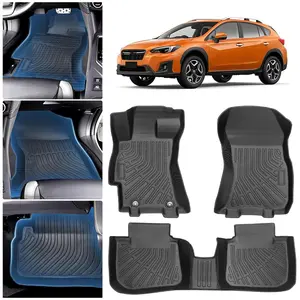 Canvcle TPE All Weather Floor Mats Custom Fit for 2018-2023 Subaru Crosstrek & 2017-2023 Impreza Black TPE Eco Friendly Material Easy Clean Anti-Slip