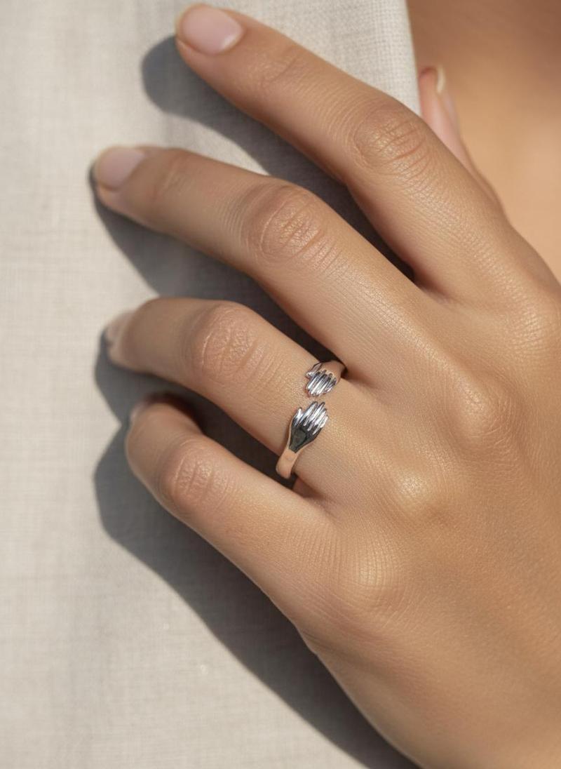 2PCS Hug Ring for Women & Teen Girls Adjustable Jewelry with "Always with You" & "Forever" Inscription Perfect for Mothers Day Birthdays Gifts for Daughters Mom Sister Wife Friends Grandma