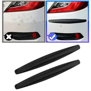 2PCS Car Exterior Sticker, Matte Carbon Fiber Car Body Bumper Anti Scratch Strips, Self Adhesive Auto Door Anti-collision Protector Trim Sticker, Universal For SUV Sedan Truck Vehicle Exterior Accessories Prevent Parking Dents