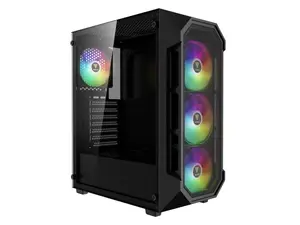 Gamdias AURA GC1 ELITE ARGB, ATX PC case, Tempered Glass Side Panel, 4 ARGB Fans, Fits: GPU 340mm, and 360mm AIO/Radiator.