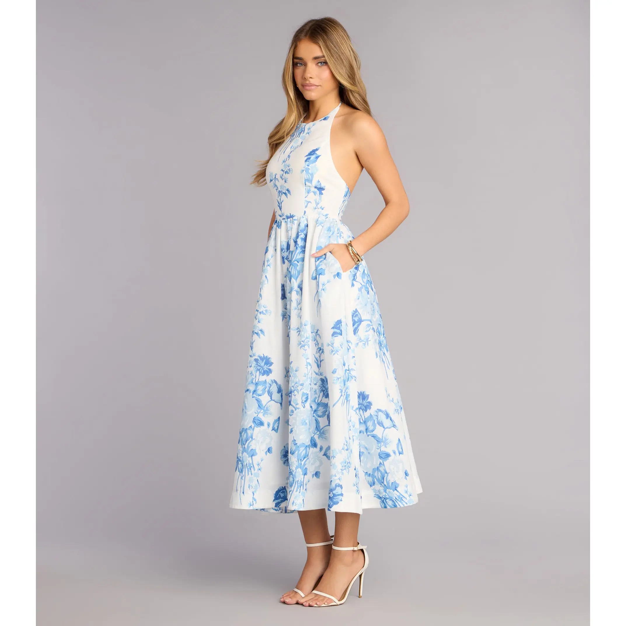 garden romance magenta floral print organza dress - TikTok Shop