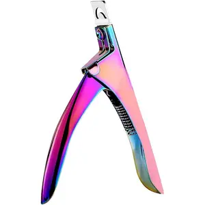 Professional Acrylic False Nail Clippers for Acrylic Nails Nail Tip Cutter Nail Manicure Tool (Rainbow)