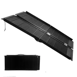 Garvee 6-Foot Portable Aluminum Folding Wheelchair Ramp with Handle, Non-Slip Surface, 800 lb Capacity, Ideal for Home Steps, Doorways, Thresholds, Curbs, and Stairs