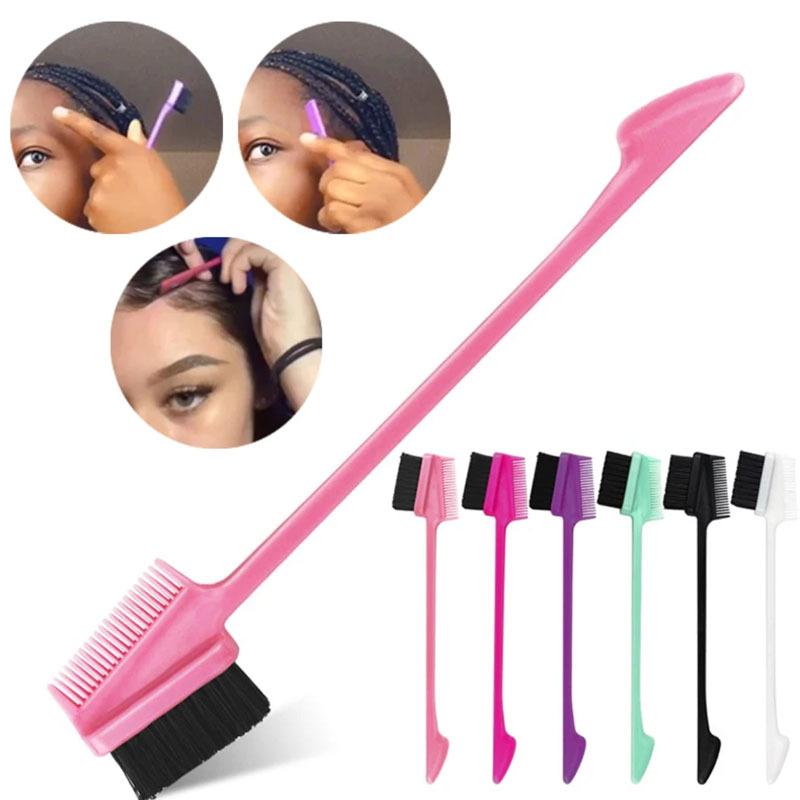 Hair Edge Brush Double Sided Edge Control Hair Smooth Comb Brushes Eyebrow Brush for Women Haircare Heatless
