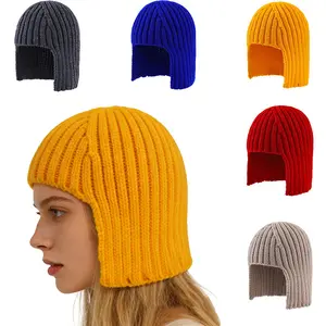 Hat Wig Hot Girl Knit Hat Cold-Resistant Warm Beanie Outdoor Fashion Hats in Multiple Colors for Cold Weather and Outdoor Activities