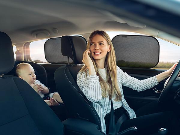 AstroAI Car Window Shades 4 Pack Car Sun Shade for Car Window 20" x 12" Side Window Sunshades - Sun, Glare and UV Rays Protection for Your Child - Fits Most of Cars Spring Car Care