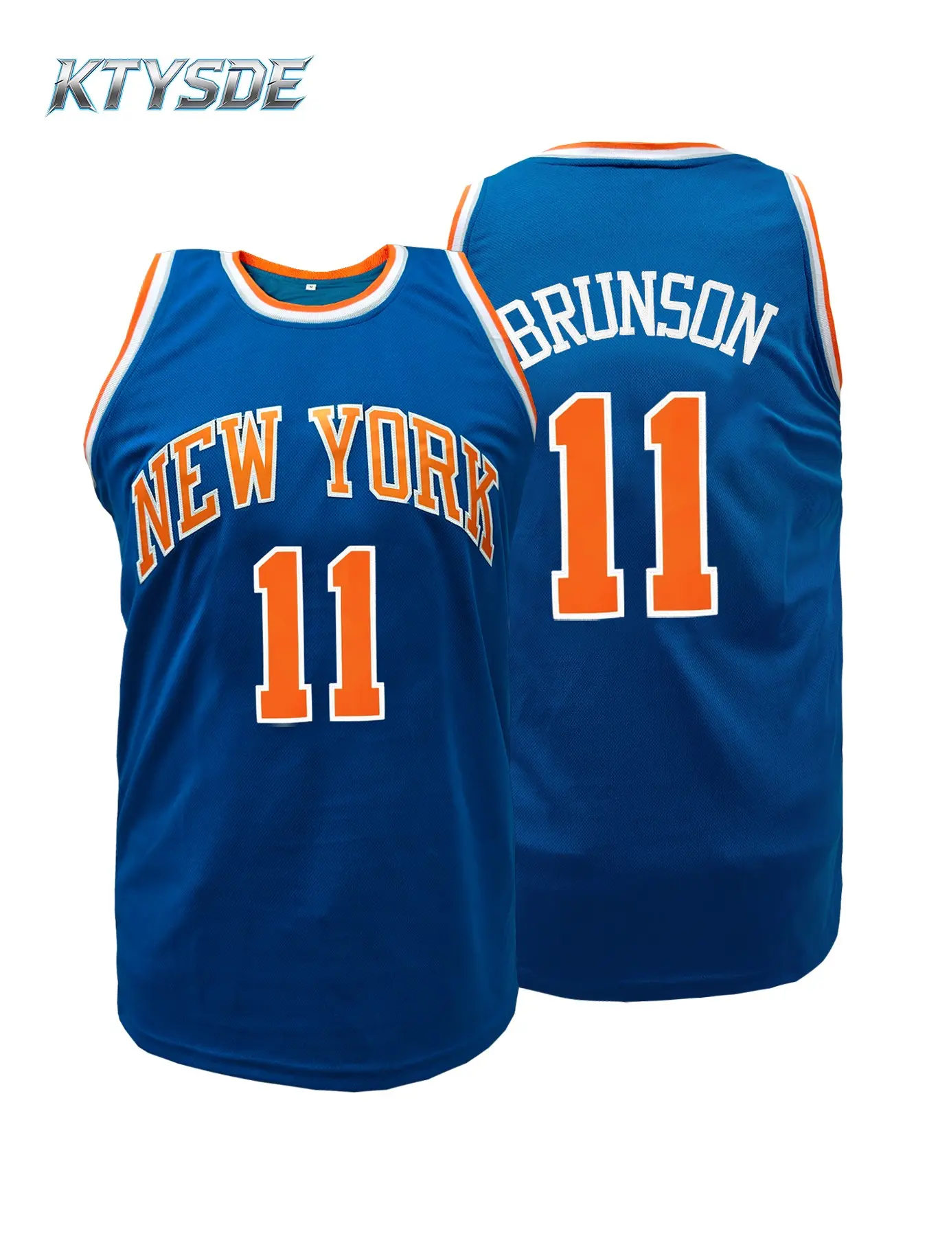 KTYSDE Men's New York Basketball Jersey, Brunson 11 Embroidery Sportswear Breathable Athletic Top Sports Vest for Game Day, Fan Gift