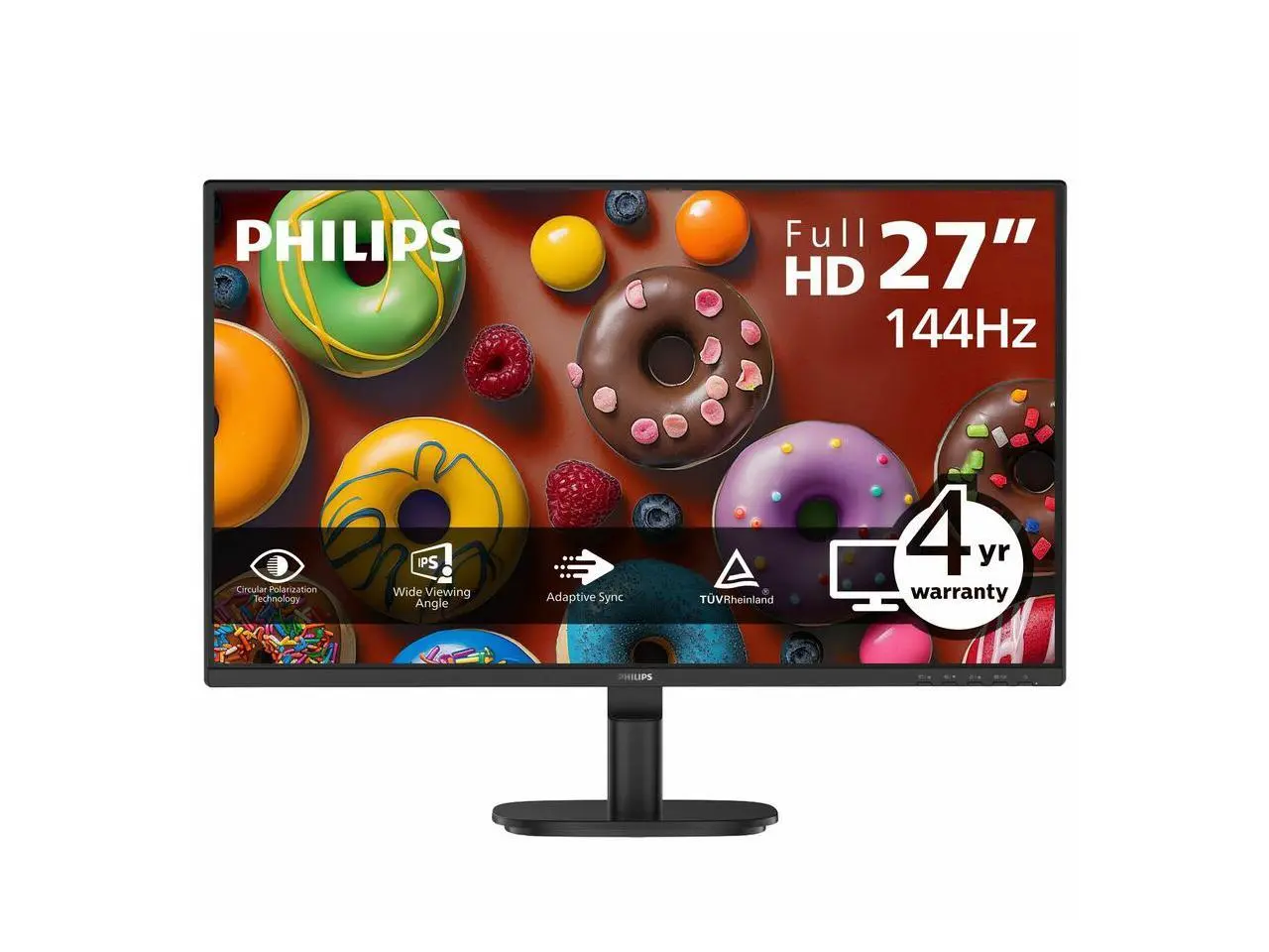 Philips 27B2N2200G 27" Class Full HD LED Monitor - 16:9 - 27" Viewable - IPS Technology - WLED Backlight - 1920 x 1080 - 16.7 Million Colors - Adaptive Sync - 350 Nit - 4 ms - 144 Hz - HDMI - VGA - DP