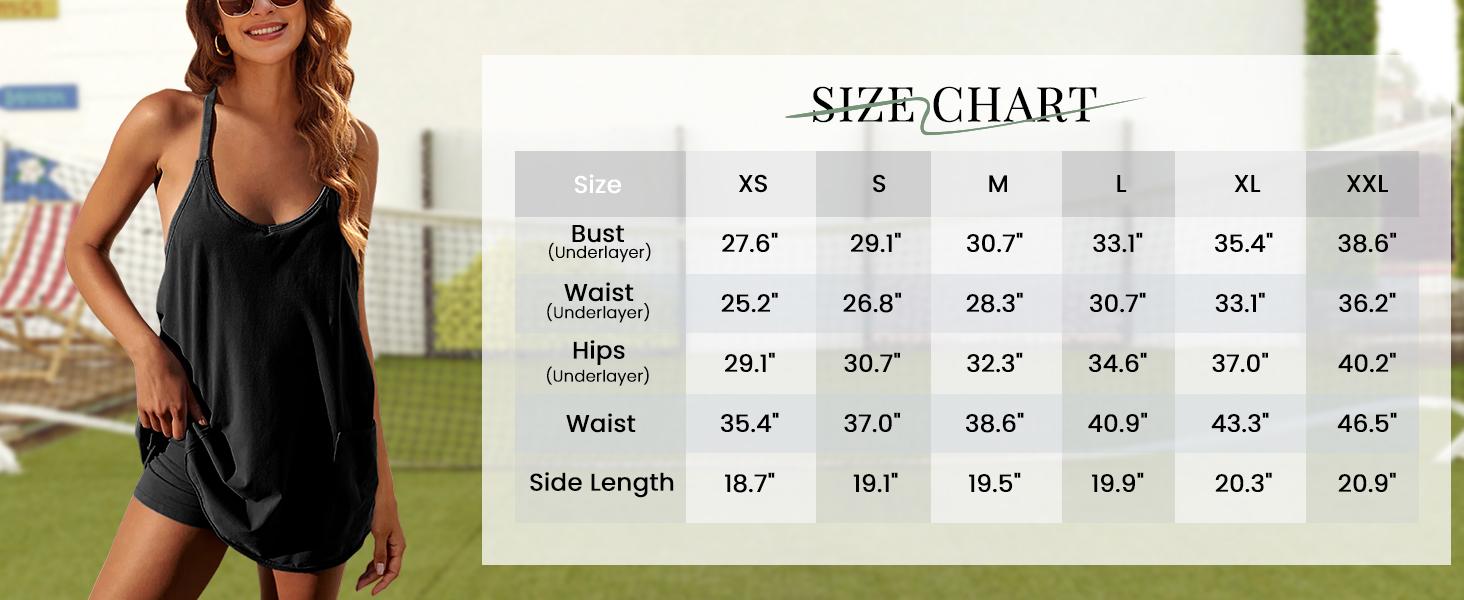 Molitree Women's Summer Sleeveless Mini Dress Athletic Dress V Neck Spaghetti Strap Short Tennis Dress with Built-in Shorts