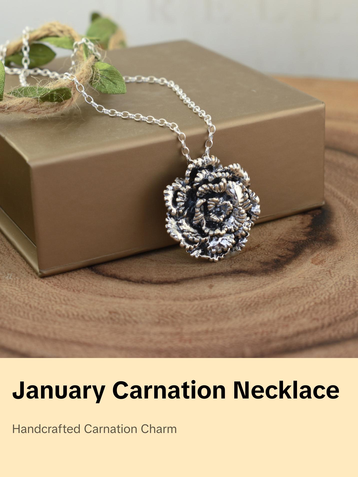 Carnation Necklace - January Flower of the Month