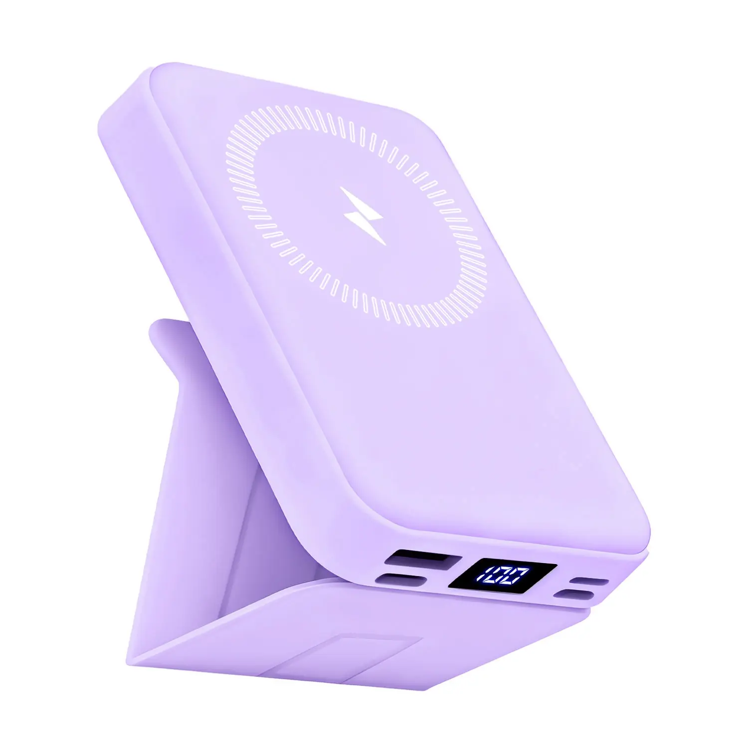 VIL Magnetic Portable Power Bank - 10000mAh Mobile Charger, 22.5W PD Fast Charging, Built-in USB-C, Lightning & Micro USB Cables, Kickstand Holder, LED Display for iPhone 13/17/Android Phones tiktokshopbacktoschool,back to school,back to school haul