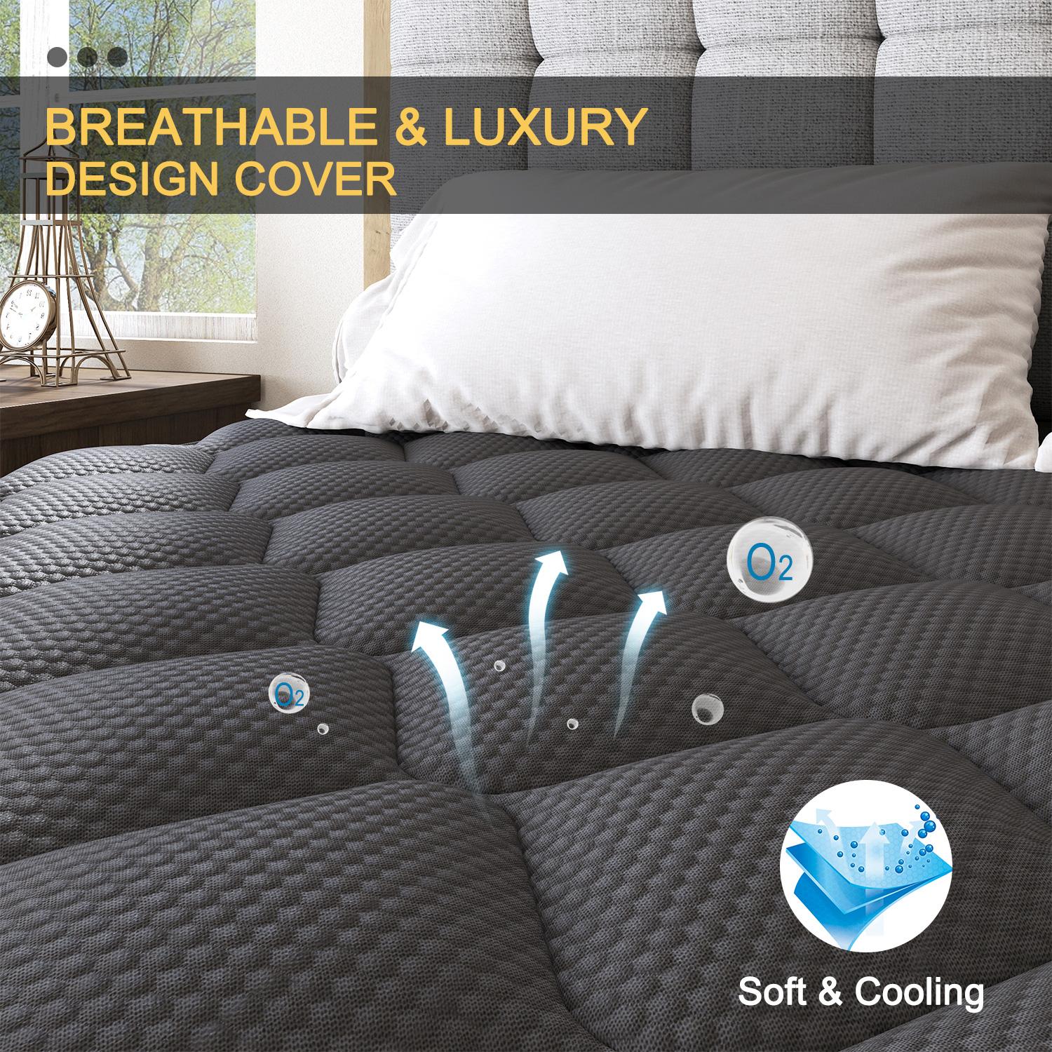 Luxury Gel Memory Foam Hybrid 5 Zone Pocket Spring Mattress In A Box Medium Firm Twin Full Queen King 10" 12" 14" For Motion Isolation Edge Support Luxury Gel Memory Foam Hybrid 5 Zone Pocket Spring Mattress In A Box Medium Firm Twin Full Queen King 10" 12" 14" For Motion Isolation Edge Support