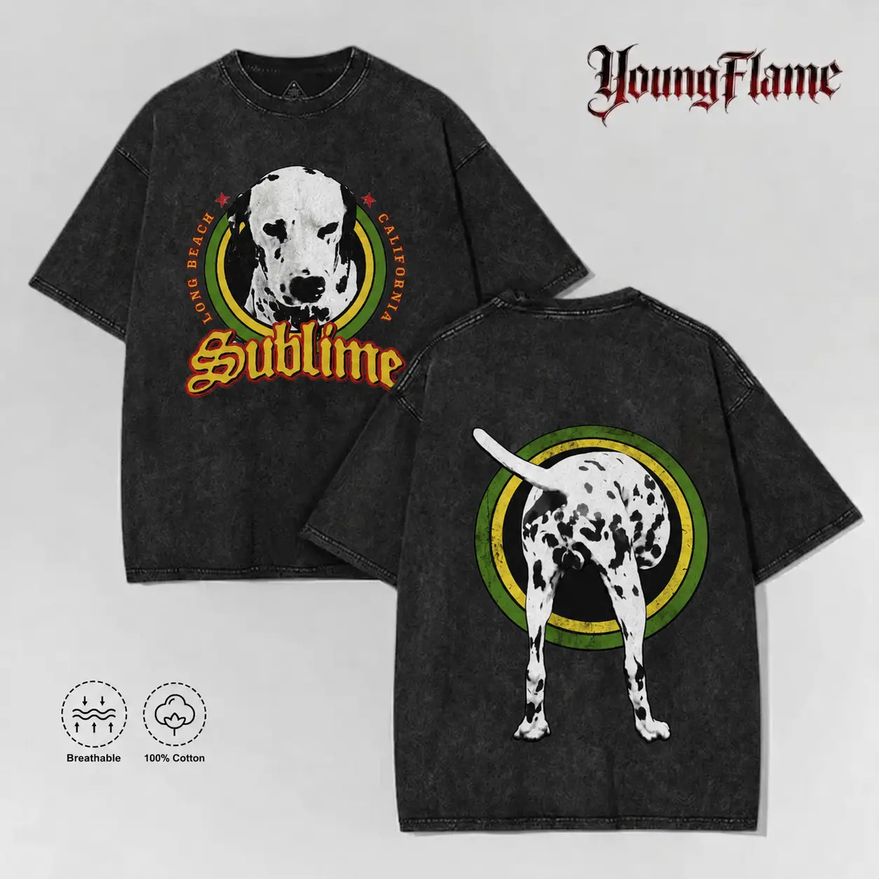 Vintage Acid Wash Funny Dalmatian Dog graphic tees A comfortable summer gift Humor streetwear y2k clothing Men Oversized T-Shirt short sleeve fall fashion outfit