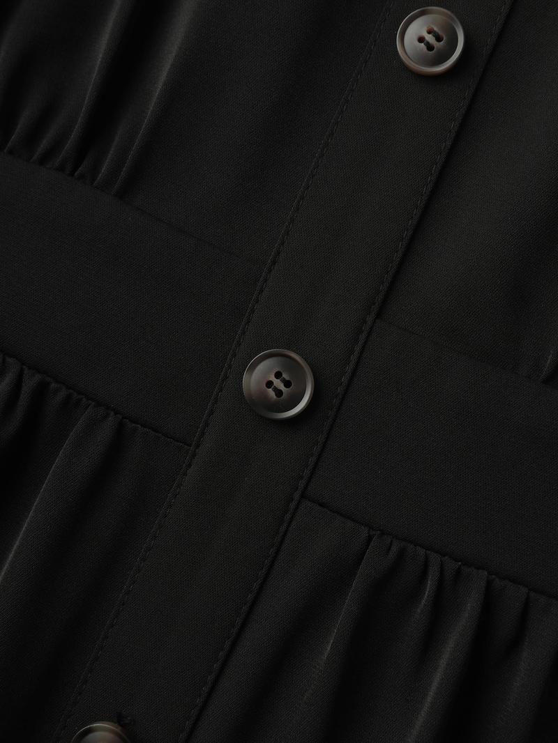 BLOOMCHIC 2-in-1 Button Vest Striped Blouse - Black & White Striped Long Sleeve Lantern Sleeve Fitted Shirt Collar Casual Preppy OL Style Summer Clothing ropa para mujer BLOOMCHIC 2-in-1 Button Vest Striped Blouse - Black & White Striped Long Sleeve Lantern Sleeve Fitted Shirt Collar Casual Preppy OL Style Summer Clothing ropa para mujer