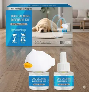 Dog Calming Diffuser Kit – Pheromone Plug-in for Stress Relief – Reduces Fear, Marking, Scratching & Fighting – For All Dogs & Puppies – 2 x 48ml Refills + Diffuser