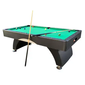 7 ft Pool Table with Black Thin Finish - 84x46.8x31.5 inch Billiards Game Room Table for Adults & Family, Home, Dining, or Living Room, Includes Cue Sticks, Billiard Balls