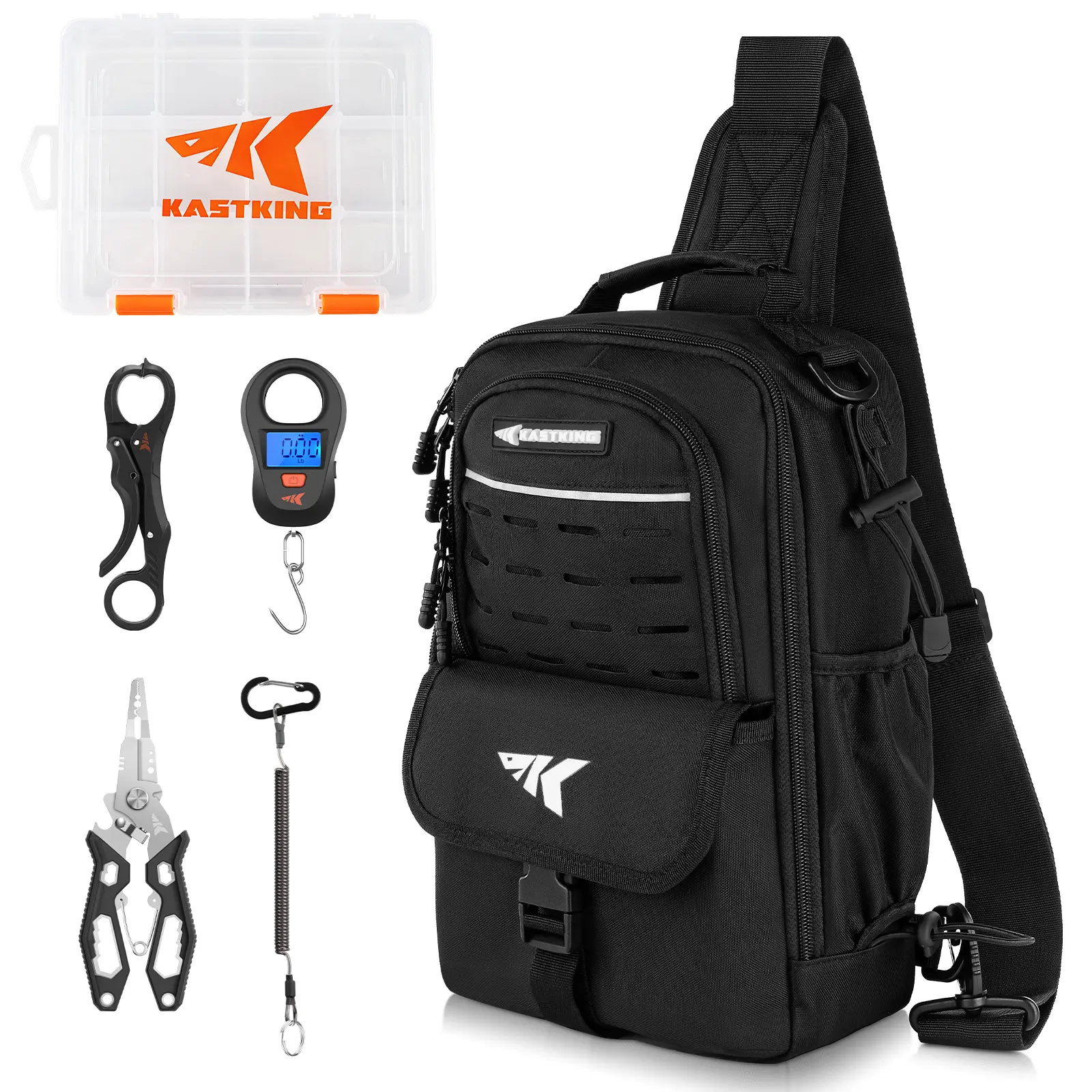[Back to School Gift] KastKing Everyday Essential Fishing Gear Set – Sling Bag, Waterproof Tackle Box, Fishing Pliers & Fish Gripper,Summer Survivals ,dealsforyoudays