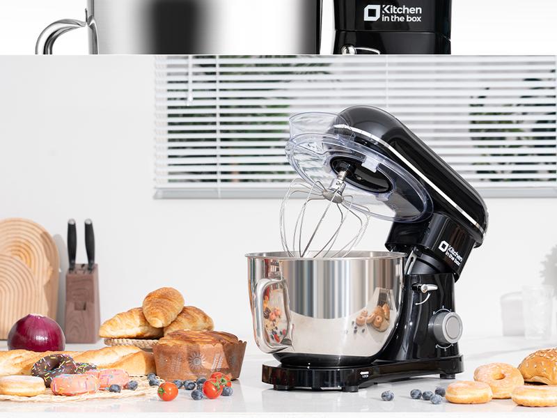 Kitchen in the Box Stand Mixer 8.5 Quart 900W Electric Mixer with Stainless Steel Bowl, 6 Speed Settings, Dough Hook, Flat Beater & Egg Whisk for Heavy Dough, Large Capacity Food Mixer for Home Cooks Household