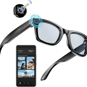 Ai Smart Glasses with 1080P HD Camera Real-Time Translation Bluetooth Audio Color-Changing Lenses for Travel Sports Outdoor Use Wearable