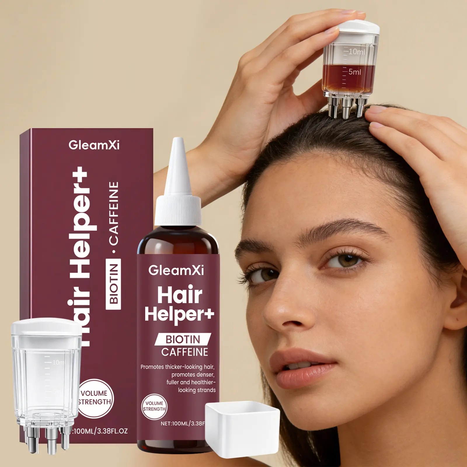 Caffeine Biotin Scalp Serum with Massager Hair Regrowth Deep Cleansing Clarifying Treatment for All Scalp Types Haircare