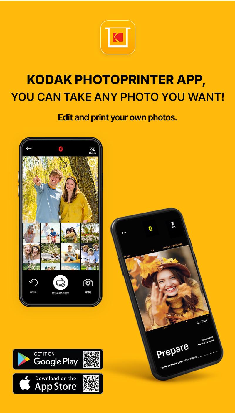 KODAK Mini 3 Retro 4PASS Portable Photo Printer (3x3 inches) 38 sheets Bundle