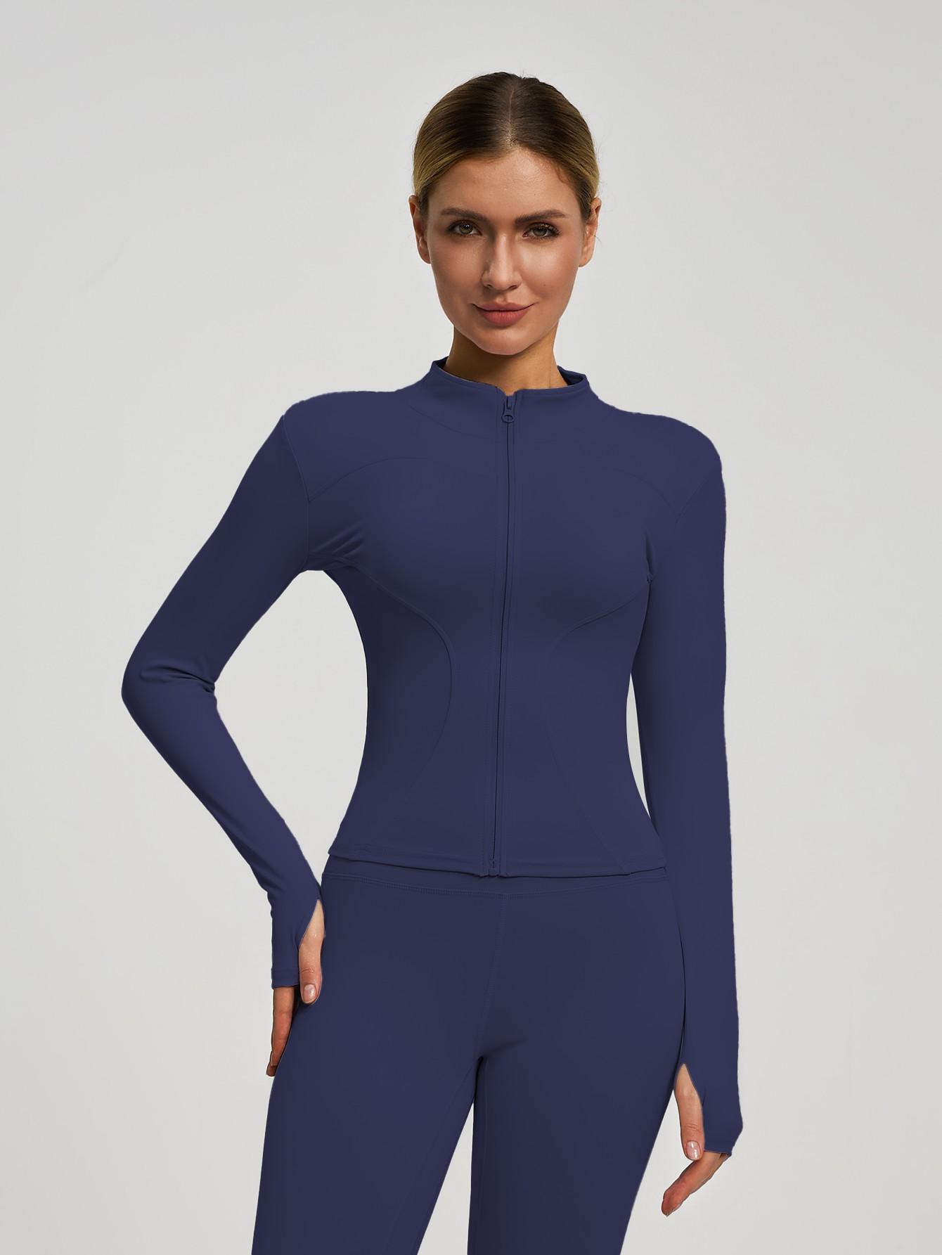 New Women's Yoga Sport Breathable Jacket, Leisure Comfort Quick-Drying Long-Sleeve Jacket with Zipper and Slim Fit Pants, Suitable for Yoga, Gym Training, Running and Daily Wear, Available in Multiple Colors