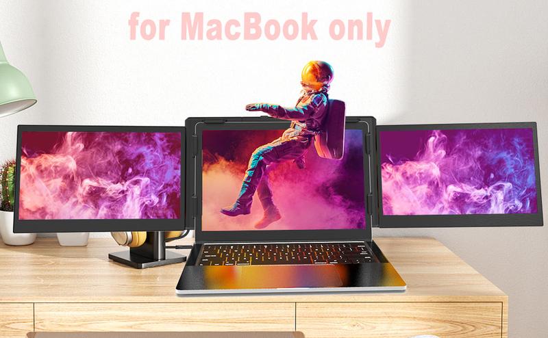 【OPENBOX】Triple Portable Monitor for Laptop Screen Extender Dual Monitor 12 Inch FHD 1080P Tri Screen Display One Type-C Cable Connect for 13.3-16.5 Inch Laptop【MacBook Only】