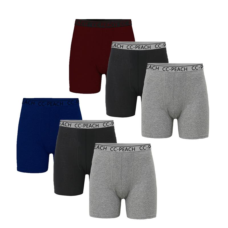 【Limited time deal】Men's Boxer Briefs 6-Pack - Breathable Moisture-Wicking Underwear, No Ride-Up Design