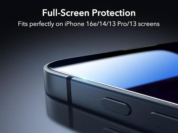 ESR 3 Pack for iPhone 17e/iPhone 16e/ iPhone 14/ iPhone 13/ iPhone 13 Pro Privacy Screen Protector, Military Grade Shatterproof, 9H Hardness, Anti-spy Tempered Glass with UltraFit Tray