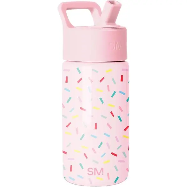Simple Modern Kids Water Bottle with Straw Lid | 14oz Insulated Stainless Steel Kids Tumbler & Spill Proof Toddler Cup for School, Girls, Boys | Summit | Confetti