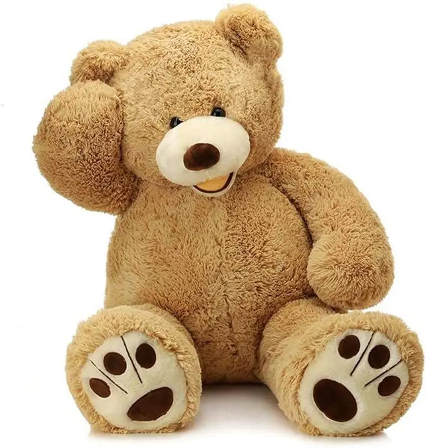 Tezituor 3ft 4ft 5ft 6ft Giant Teddy Bear with Big Footprints Plush Stuffed Animals for Girlfriend,My Carebear，Gifts Teddy Bears for gf, cute girly gifts,Christmas, Birthday, Wedding party, Anniversary, Party Decorations, Valentine's Day