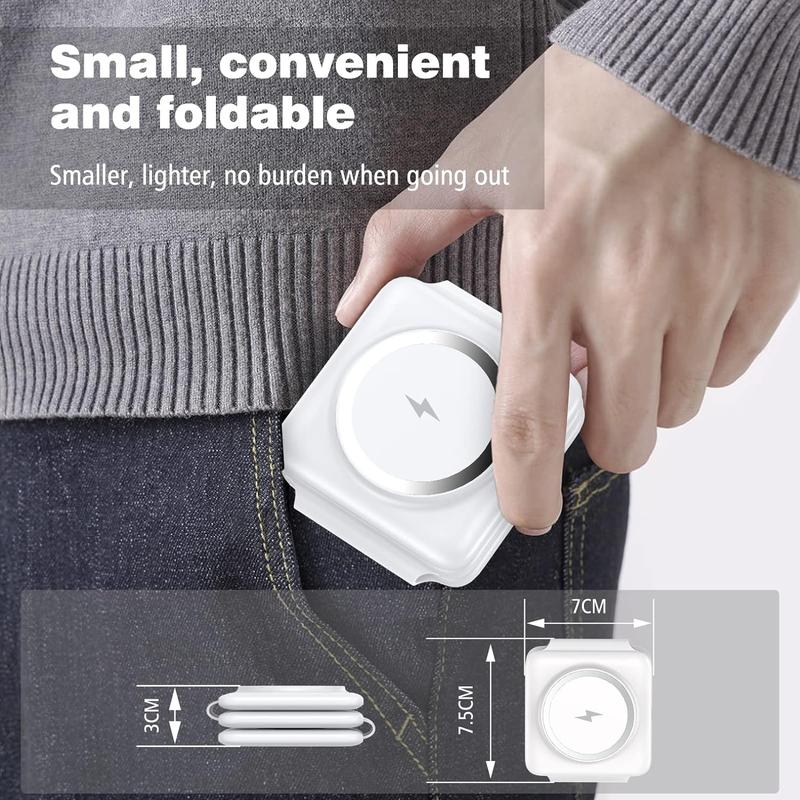 3 in 1 Wireless Charger for iPhone, Not suitable for Android, Magnetic Foldable 3 in 1 Charging Station, Travel Charger for Multple Devices for iPhone 16/15/14/13/12, for AirPods 4/3/Pro, for iWatch