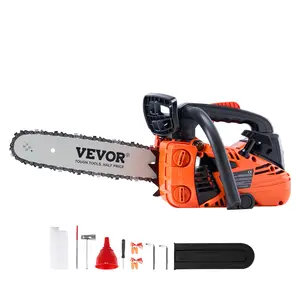 Father's Day Gift VEVOR Gas Chainsaw, 25.4CC 12" 1.2HP, Gasoline Powered Chain Saw, Handheld Cordless Petrol Chainsaws for Tree Wood Branch Cutting, Tree Trimming, Land Clearing, Farm Garden Ranch Forest Cutting Use