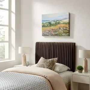 Eloise Stain-Resistant Performance Velvet Twin Headboard in Chocolate Brown