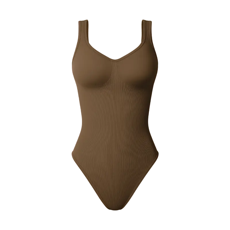 OYV Women's 1 Piece Bodysuit Sexy Ribbed Sleeveless Shapewear Tank Tops Bodysuit
