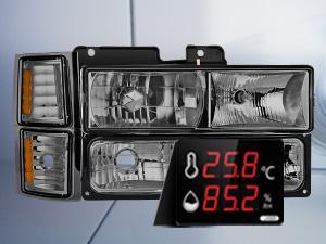 Nilight Headlight and Taillight Assembly Combo Compatible with 1994 1995 1996 1997 1998 Chevy Silverado Tahoe Suburban C10 C/K 1500 2500 3500 Tail Light Chrome Housing Amber Reflector Smoke Lens